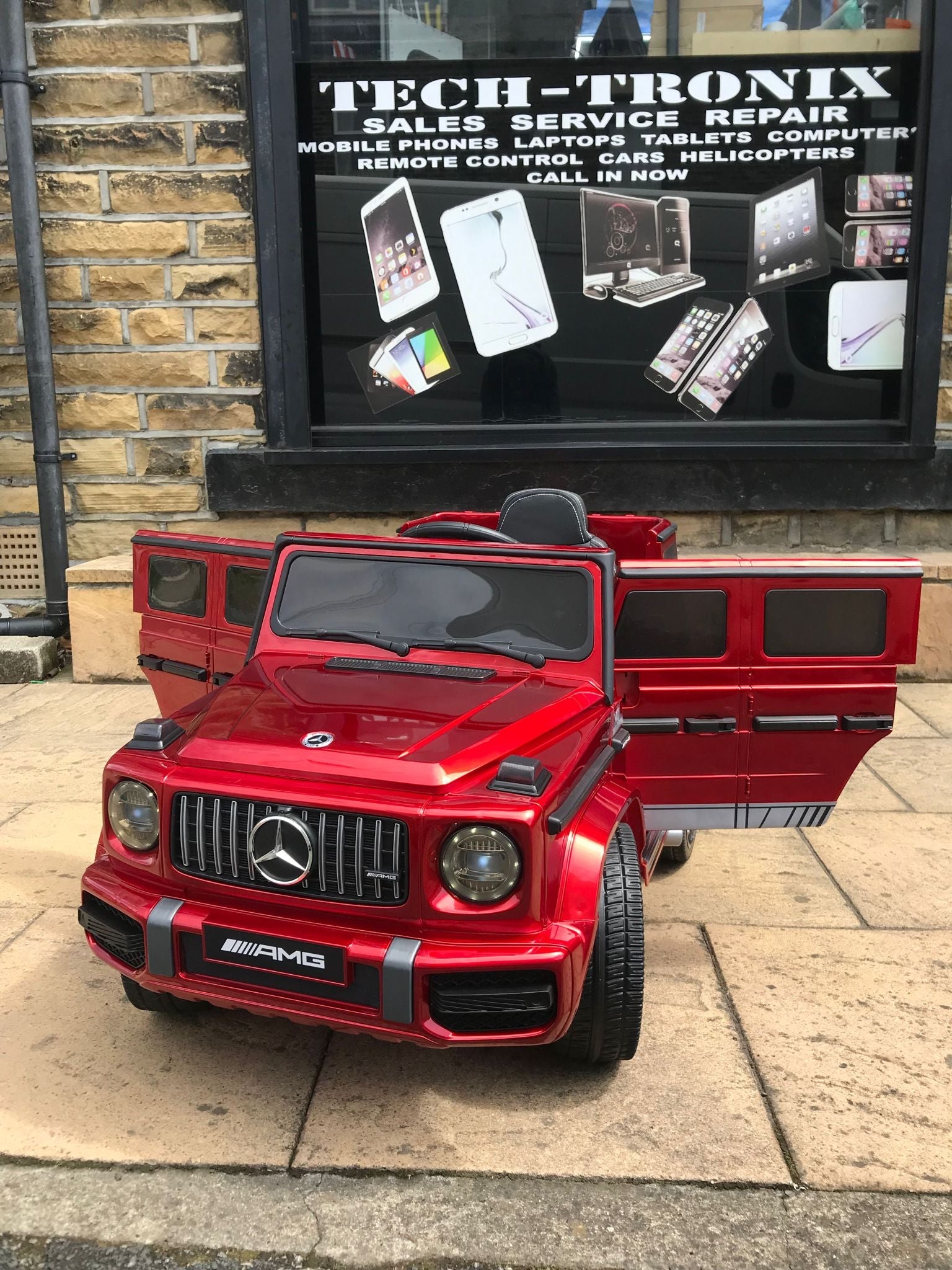 Licensed Mercedes G-Wagon G63 12v Kids Ride On Car With Remote -With High Doors,