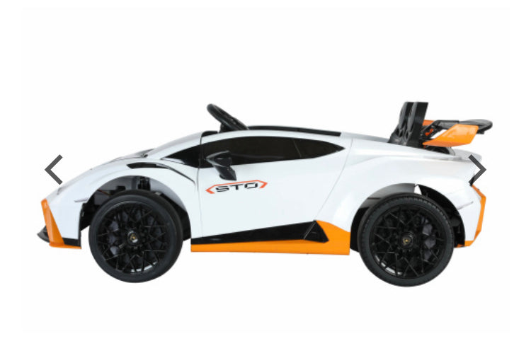 Here we have the amazing new official 2023 licensed Lamborghini Huracan STO 24v Drift Kids Ride On car with parental remote control function