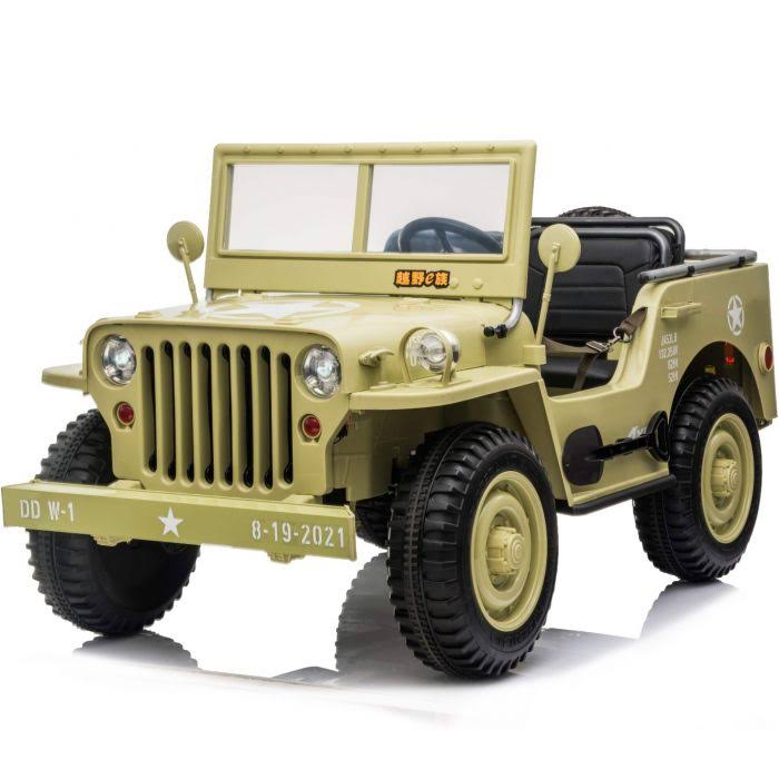 Here we have the amazing new 3 seater Willys Jeep style Kids Ride On car with parental remote control function